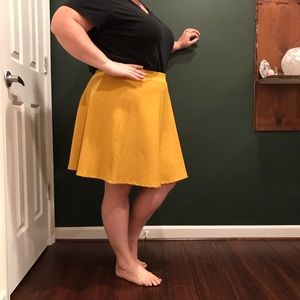 Plus Size Yellow Tweed Mini Skirt - 3X